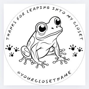 Custom Made 50count “Thanks For Leaping Into My Closet” Stickers